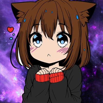 shy anime catgirl