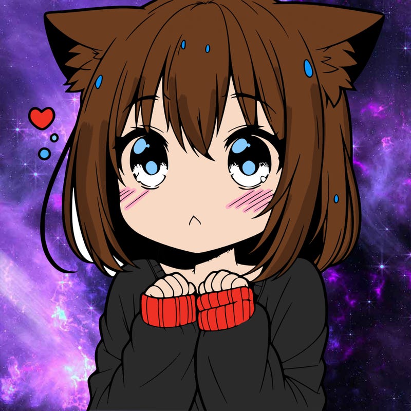 shy anime catgirl