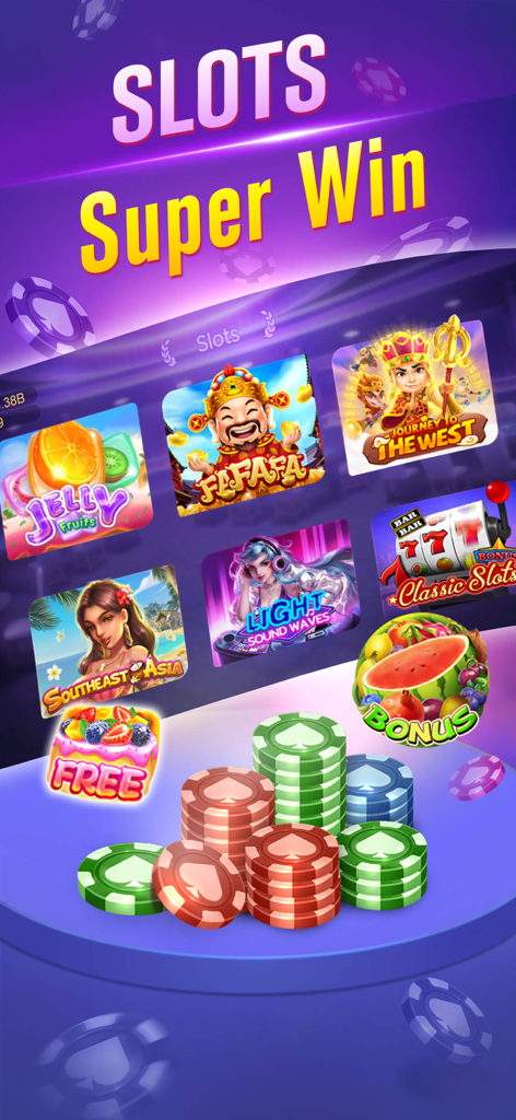 Poker Online: Texas Holdem - Sélection de mini-jeux de machines à sous et de jetons de poker dans l'application Poker Online