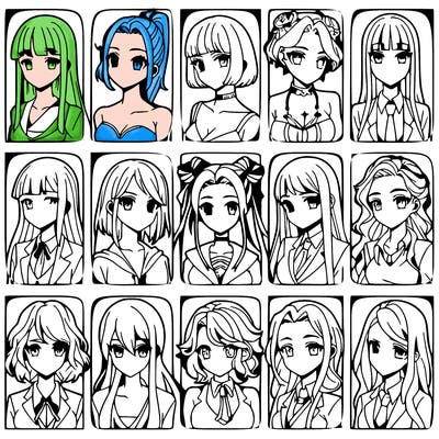 girls that look diffrent anime