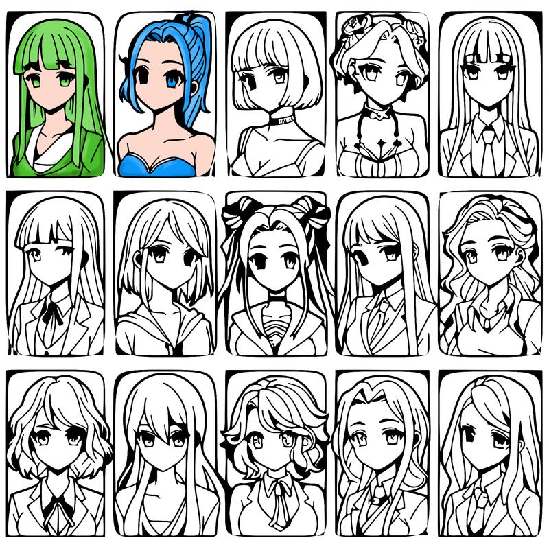 girls that look diffrent anime