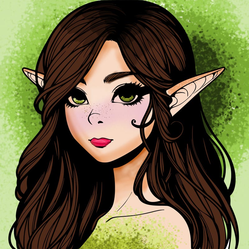 elf girl realistic dark fantasy