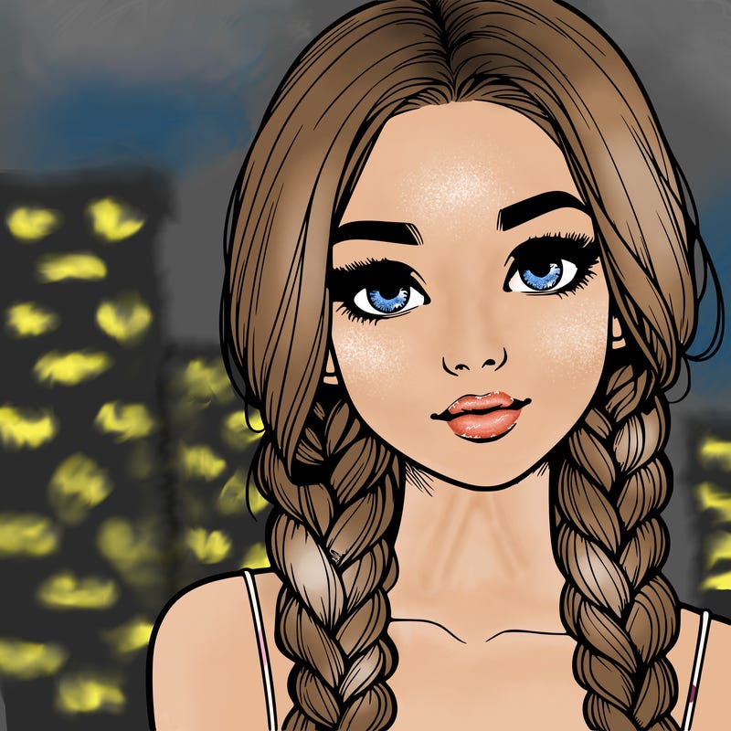 realistic girl with braids