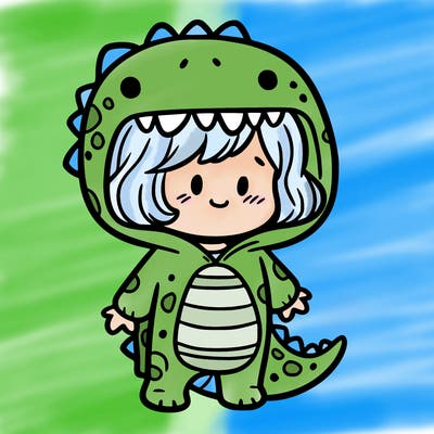 girl in dino costume