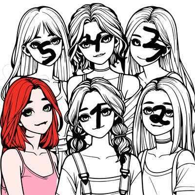 a group of girls realistic