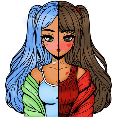 realistic girl split