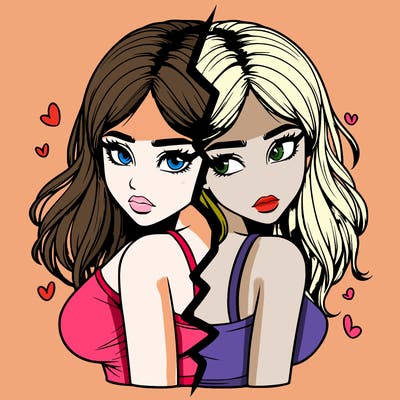 realistic girl split