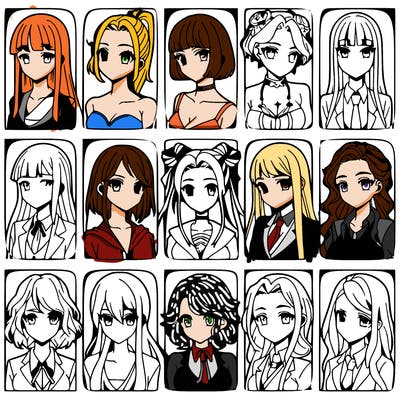 girls that look diffrent anime