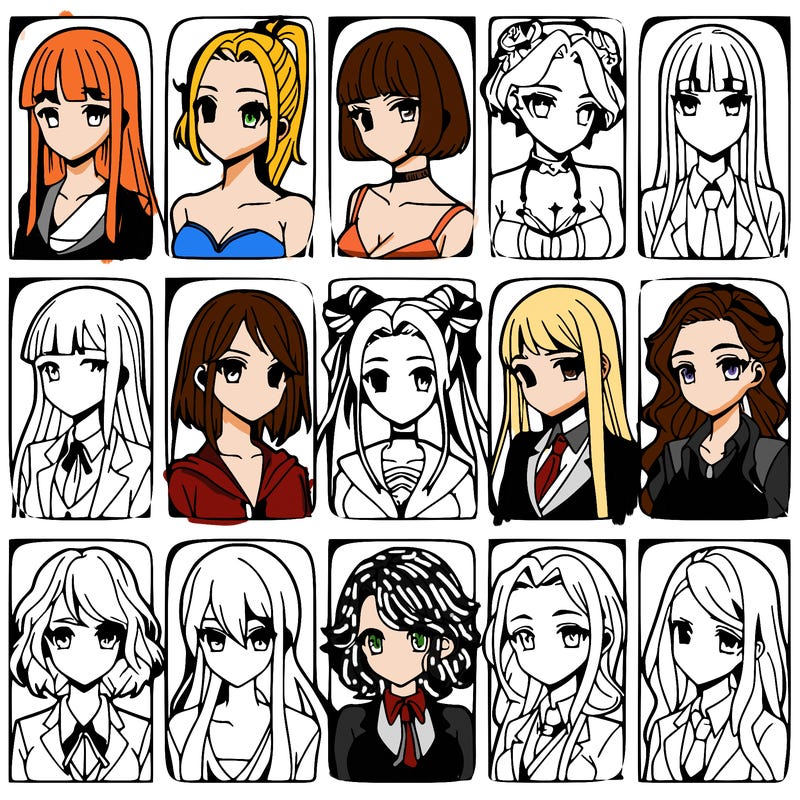 girls that look diffrent anime