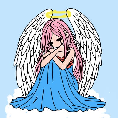 ethereal girl in grief, lonely and heartbroken