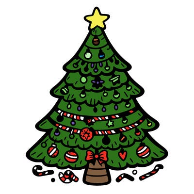 christmas tree with lots of details