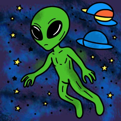 alien in space