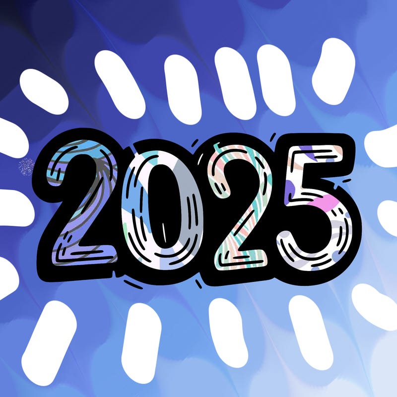 one line scrawled numbers sketch design “2025”