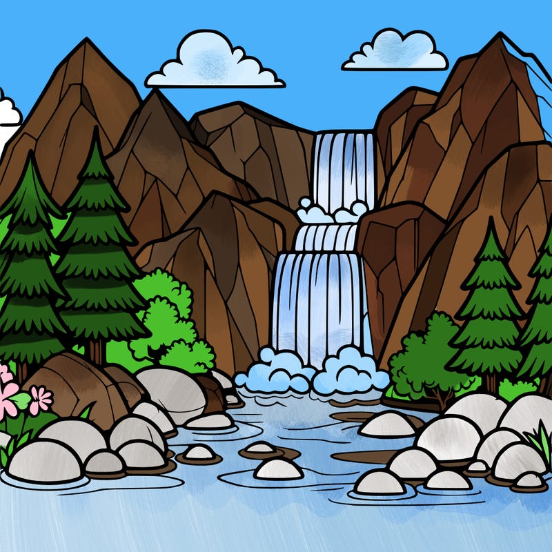 waterfall in mountain