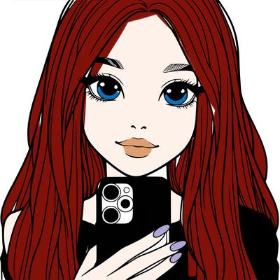 realistic girl with a phone