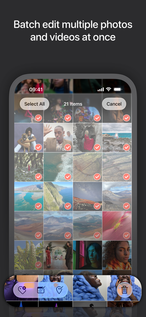 Metapho - Metapho app interface for batch editing metadata on multiple photos and videos