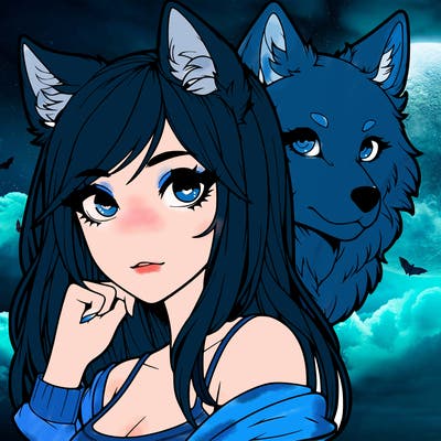 realistic girl with wolf ears