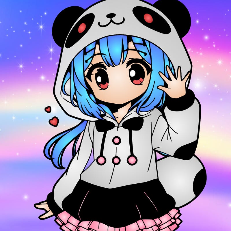 panda outfit on  anime girl