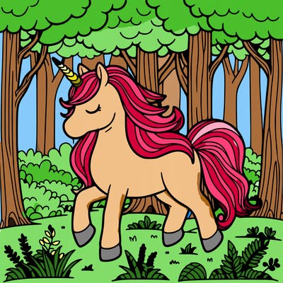 unicorn in the forest