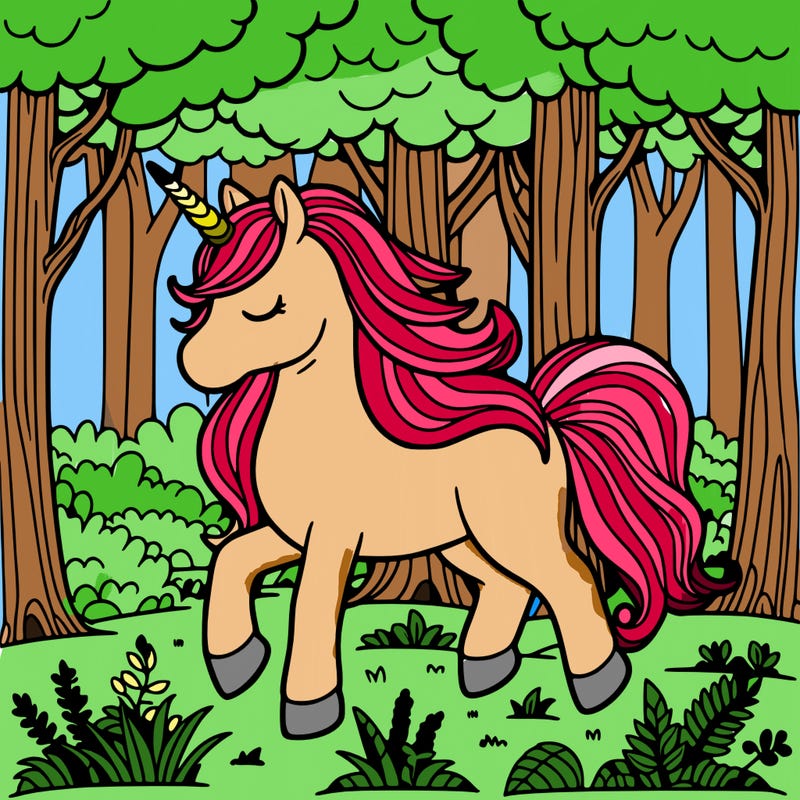 unicorn in the forest