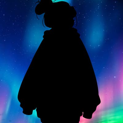 realistic girl with a oversized sweatshirt on and a bun