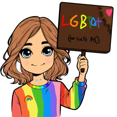 realistic girl holding up a sign