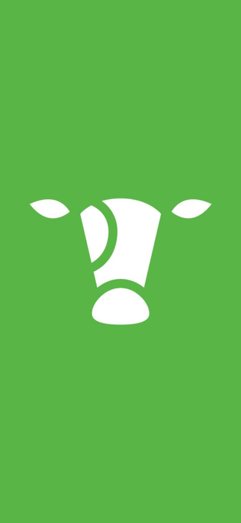 AgroU - A white stylized cow head logo on a solid green background for the AgroU agribusiness app.