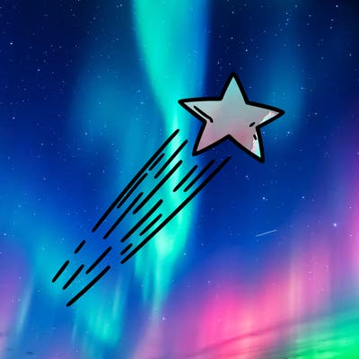 a shooting star in the sky