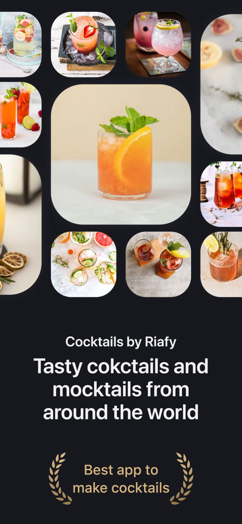 A collage of colorful cocktail and mocktail recipes from around the world