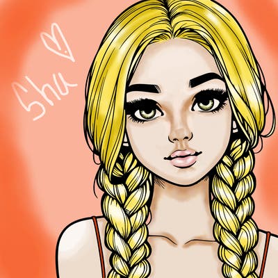 realistic girl with braids