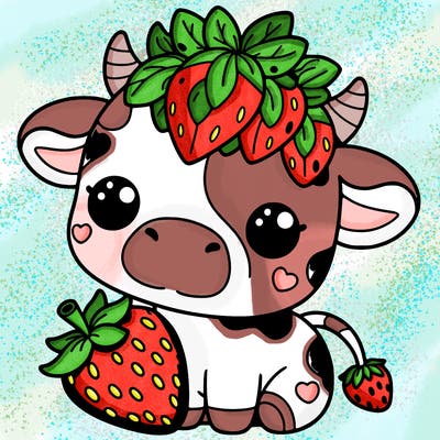 cute strawberry cow