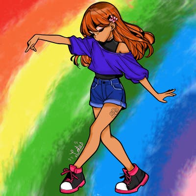 realistic girl danceing