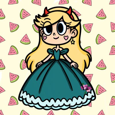 star butterfly from star vs the forces of evil in a gown