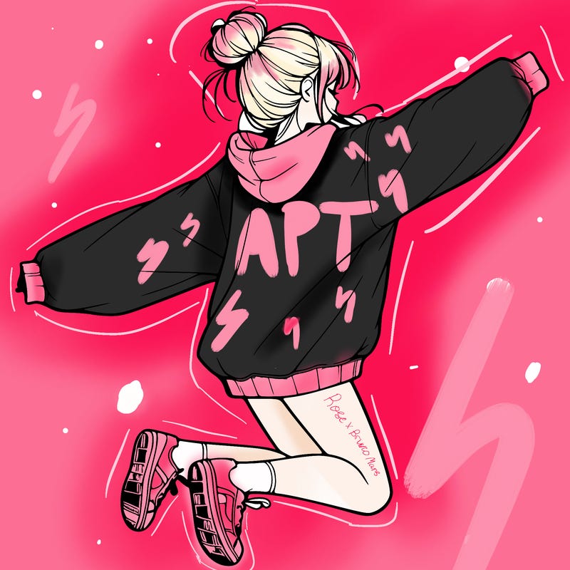 realistic girl jumping with a bun and oversized sweatshirt