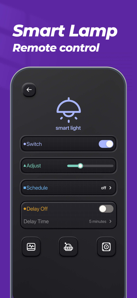 iTV Remote: Universal Control - Interfaz de control de lámpara inteligente con ajuste de brillo y configuración de horarios