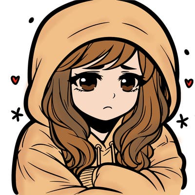 sad girl with hoodie on
