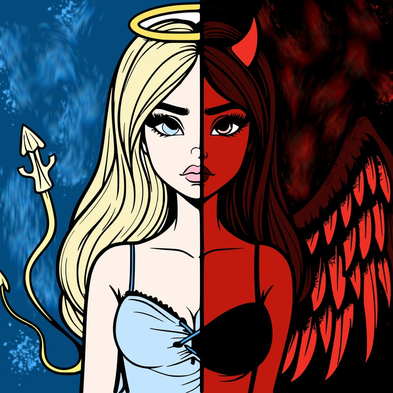 devil vs angel realistic girl