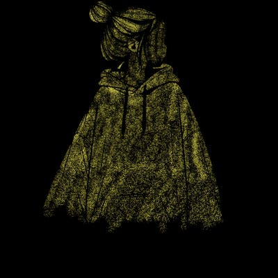 realistic girl with a oversized sweatshirt on and a bun