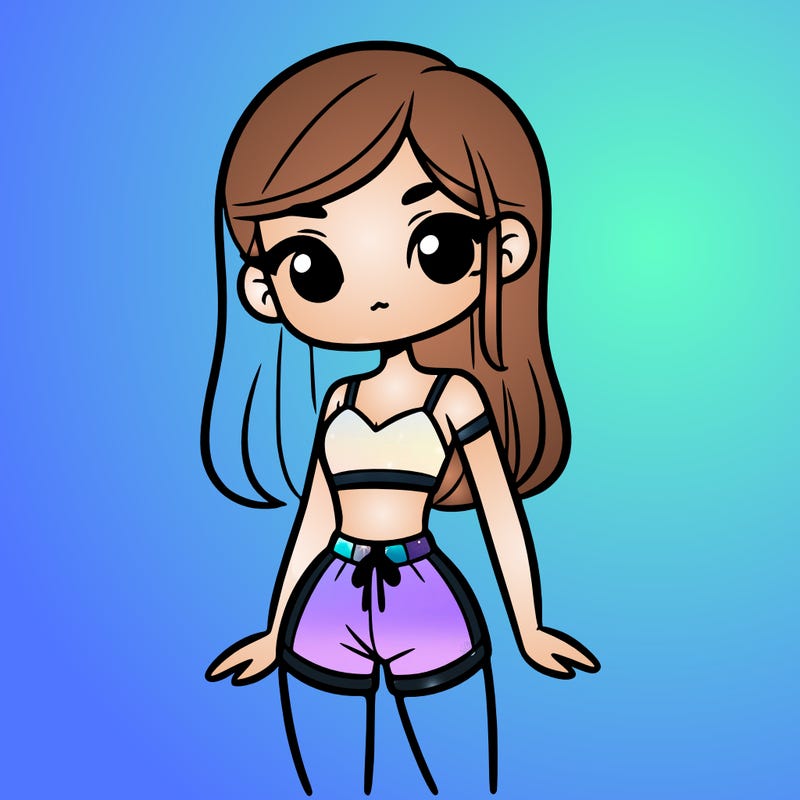 girl with crop top on and shorts