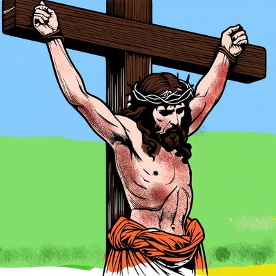 jesus realistic on the cross