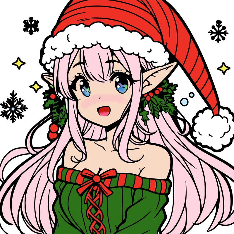 christmas anime elf girl