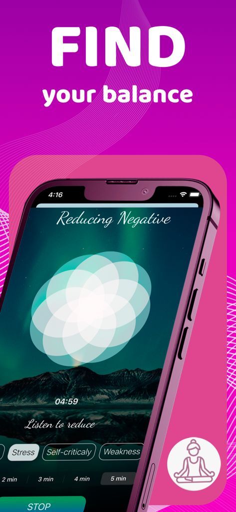 Massage & Vibration - Massager - Smartphone screen showing the stress relief interface of the Massage and Vibration app