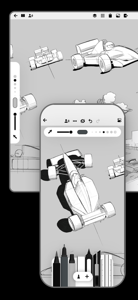 Flow: Note Taking, Drawing Pad - Industrial design car sketch on the Flow app for iPhone and iPad