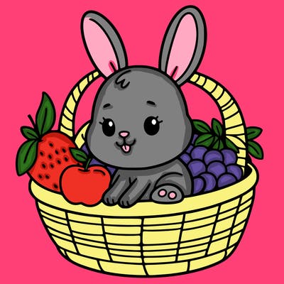 bunny in a fruit basket