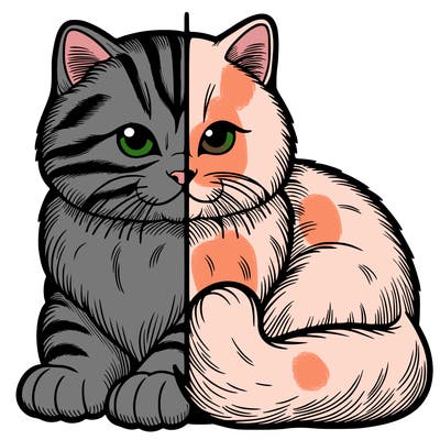 realistic split cat
