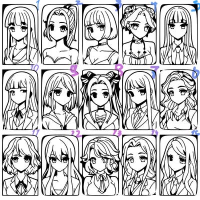 girls that look diffrent anime