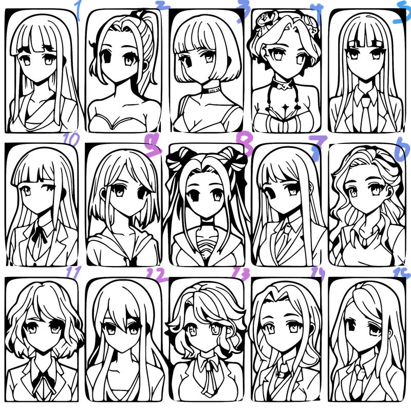 girls that look diffrent anime