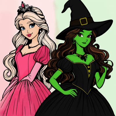 a realistic princess and a witch