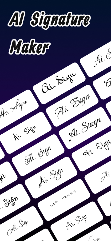 Una cuadrícula que muestra múltiples estilos de firma manuscrita artísticos y profesionales generados por IA