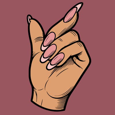 hand with french tip nails